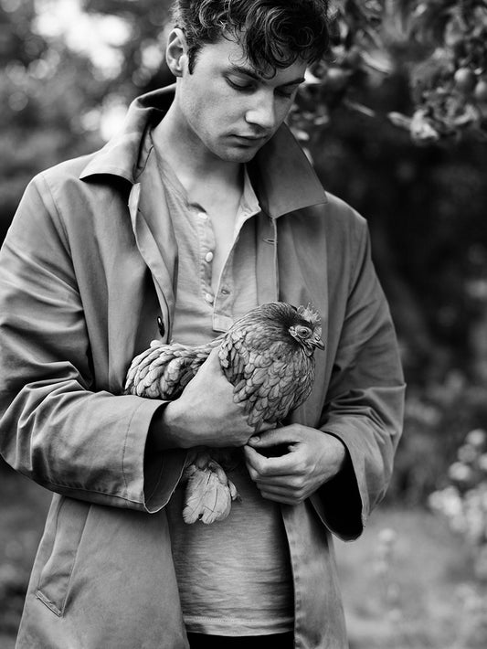Arthur Parkinson with one of his bantams in the Hucknall garden owned by his father and late grandmother. 