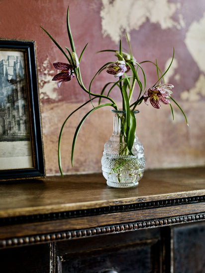 Fine art photographic print of a vase of snake head fritillary. Photographer Andrew Montgomery, from The Irish Bakery cookbook.