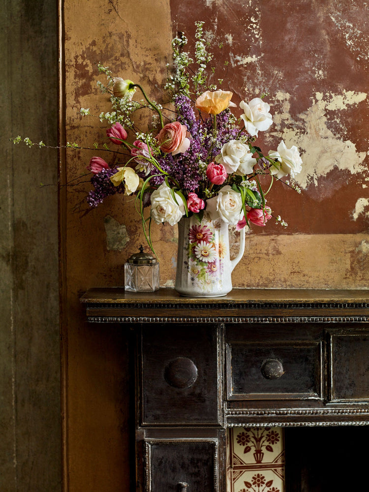 Flowers on the mantlepiece